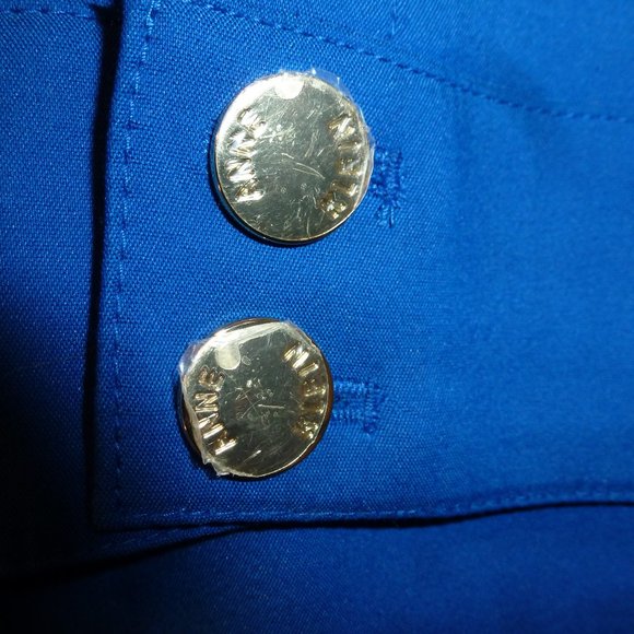 Anne Klein Slim Crop Petite Blue Woven pants ( waist is17.5") - Picture 8 of 16